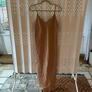 Ozma Bias Cut Silk Skip Dress - Clay/Rose